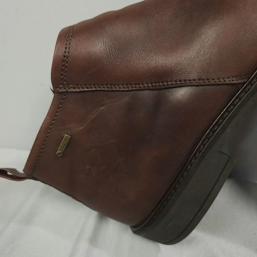 Ecco Holton Chelsea Boots Men 43 US 9 - 9.5 Brown Leather Mid Side Zip GTX